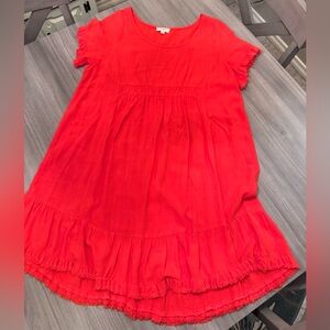 Umgee Redish Orange Flutter Sleeve Tiered Sundress